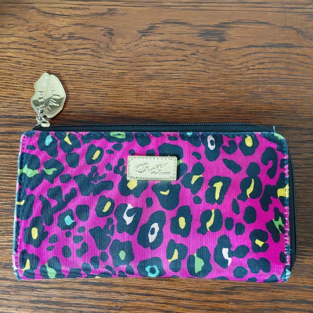 Betsey Johnson Leopard Print Women's Wallet - Pink and Black